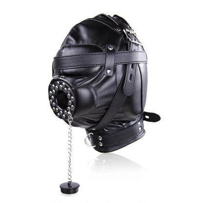 Leather Full Gimp Mask - Including Plug